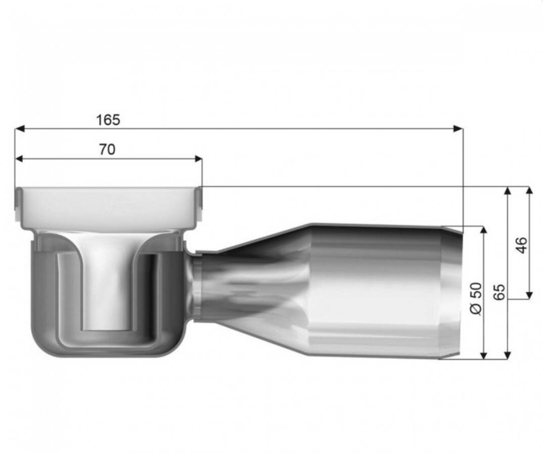Aco - C Serisi L:785 mm Flanşsız Duş Kanalı Yatay DN50 - 408744 - 2
