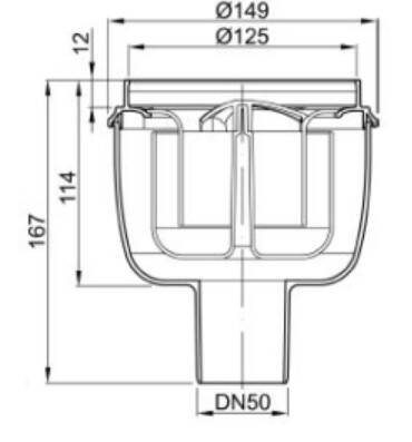 Aco - EasyFlow Plastik Süzgeç Gövdesi, Dikey Çıkış DN50 - 2500.55.00 - 2