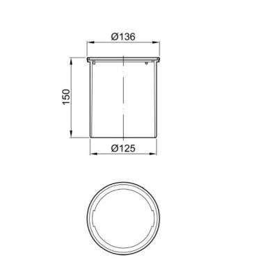 Aco - EasyFlow Üst Başlık Çap=136mm, Izgarasız - 5141.46.00 - 2