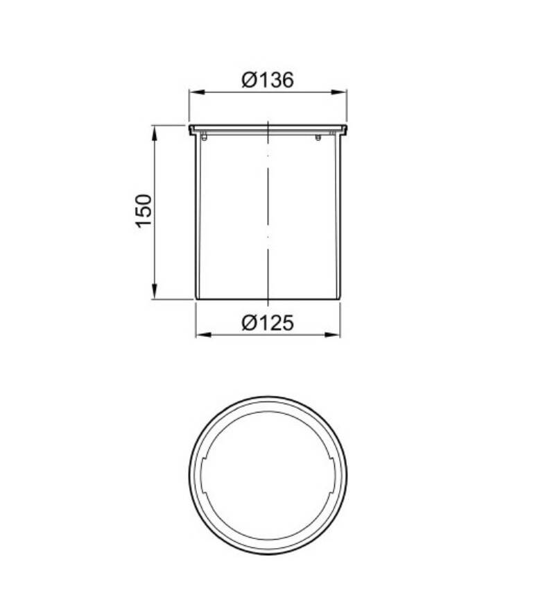 Aco - EasyFlow Üst Başlık Çap=136mm, Izgarasız - 5141.46.00 - 2