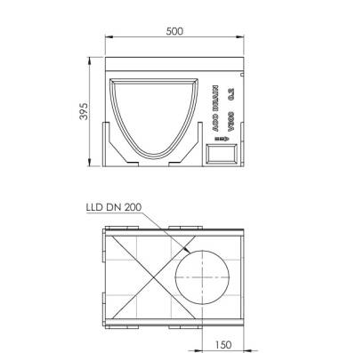 Aco - Multiline V300 Polimer Beton Kanal H.38,5cm En.35cm 0,5mt DN200 Alttan Çıkışlı - 13533 - 3