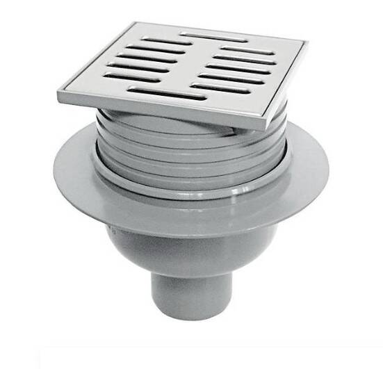 Aco - RUG Süzgeç Seti 100X100mm DN50 Dikey Çıkış, Paslanmaz Çelik Izgaralı, Koku Tutuculu - 316741 - 1