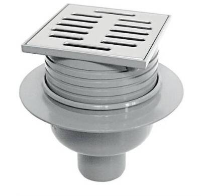 Aco - RUG Süzgeç Seti 100X100mm DN75 Dikey Çıkış, Paslanmaz Çelik Izgaralı, Koku Tutuculu - 316742