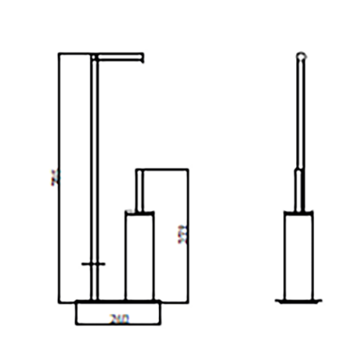 Bocchi Ayaklı Tuvalet Kağıtlık ve Fırçalık Krom 3055-0008 - 2