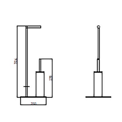 Bocchi Ayaklı Tuvalet Kağıtlık ve Fırçalık Siyah 3055-0007-AB - 2