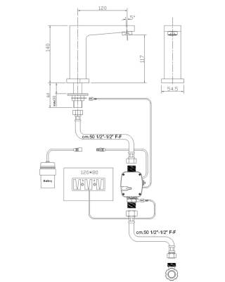 Bocchi - Sensi Dokunmatik Tek Su Girişli Lavabo Bataryası Krom - 4100-0004 - 3