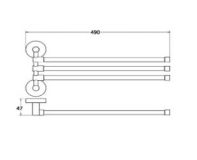 CSK - 45 cm Üçlü Döner Havluluk -  OL 2744-TESHIR - 2