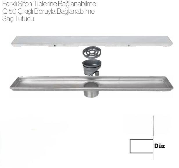 Dasa - 60 cm Klasik Seri Duş Kanalı Çakmaklı – Hızlı Akış (Fast Flow) - PLD01-60 - 1