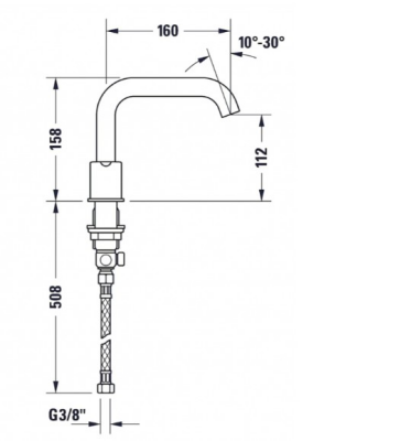 Duravit - C.1 3 Delikli Ankastre Lavabo Bataryası - C11060004010-TESHIR - 3