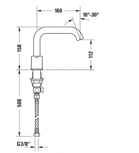 Duravit - C.1 3 Delikli Ankastre Lavabo Bataryası - C11060004010-TESHIR - 3