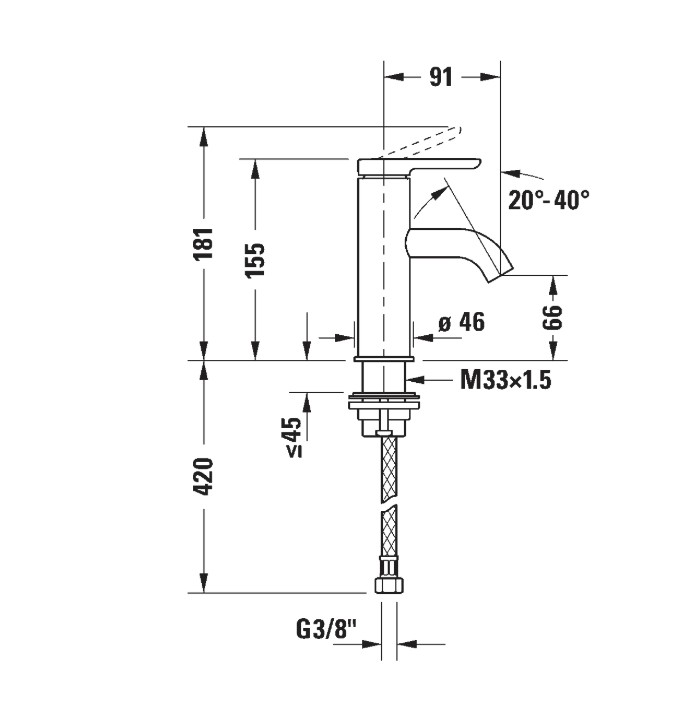 Duravit - C.1 Lavabo Bataryası (S-Boy) - C11010002010-TESHIR - 3