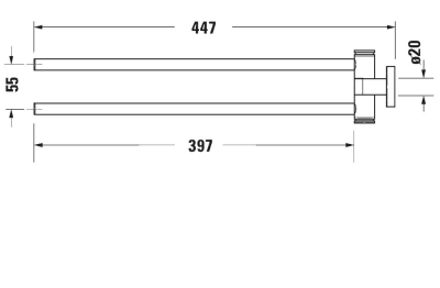 Duravit -D-Code Havluluk, İki Döner Kollu, Krom - 0099221000-TESHIR - 3