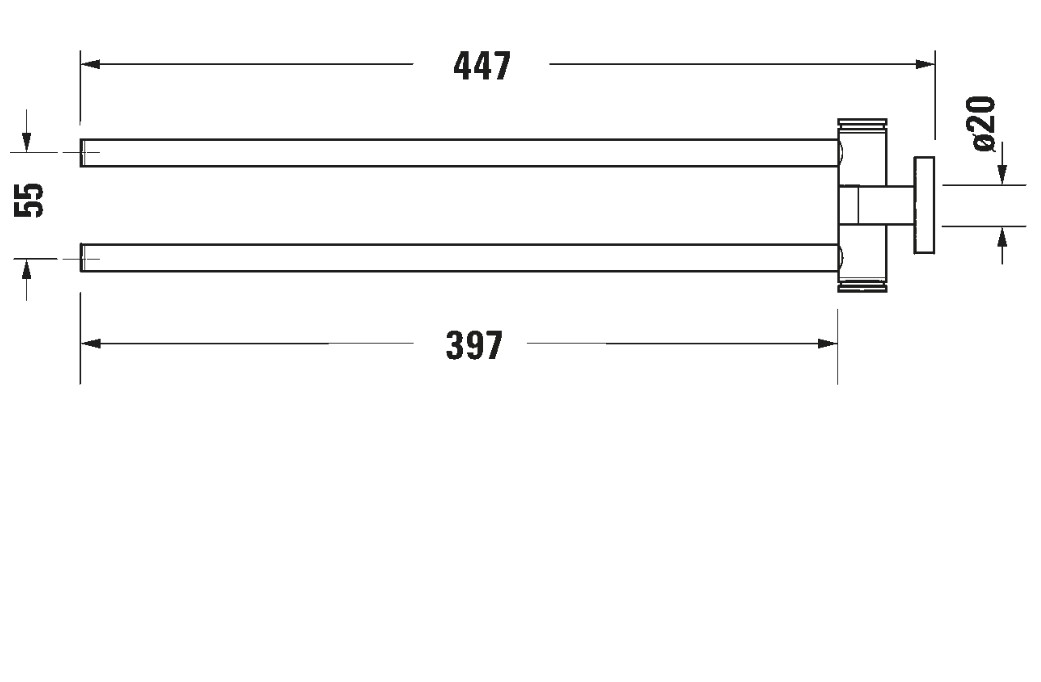 Duravit -D-Code Havluluk, İki Döner Kollu, Krom - 0099221000-TESHIR - 3