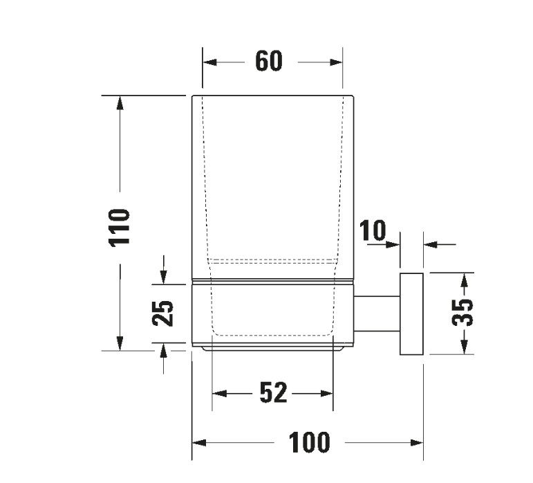 Duravit -Karree Cam Diş Fırçalık (Krom + Cam) - 0099511000-TESHIR - 3