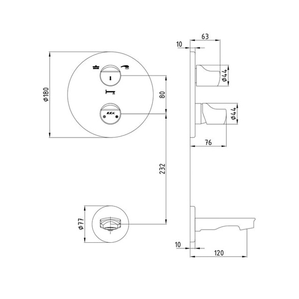 ECA Myra Ankastre Banyo Bataryası 3 Yollu - 102126659H-TESHIR - 2