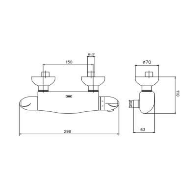 ECA Termostatik Duş Bataryası - 102102263-TESHIR - 2