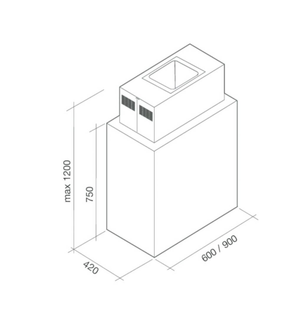 Falmec - Laguna Ada Tipi Davlumbaz 90 cm – Beyaz Cam, Modern Tasarım - CLDI9075.E0P2*ZZZI491F-TESHIR - 1