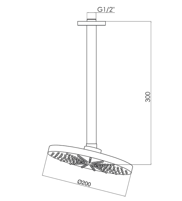 GPD Ankastre Duş Başlığı (Tavandan Ø200) - ADS11-TESHIR - 2