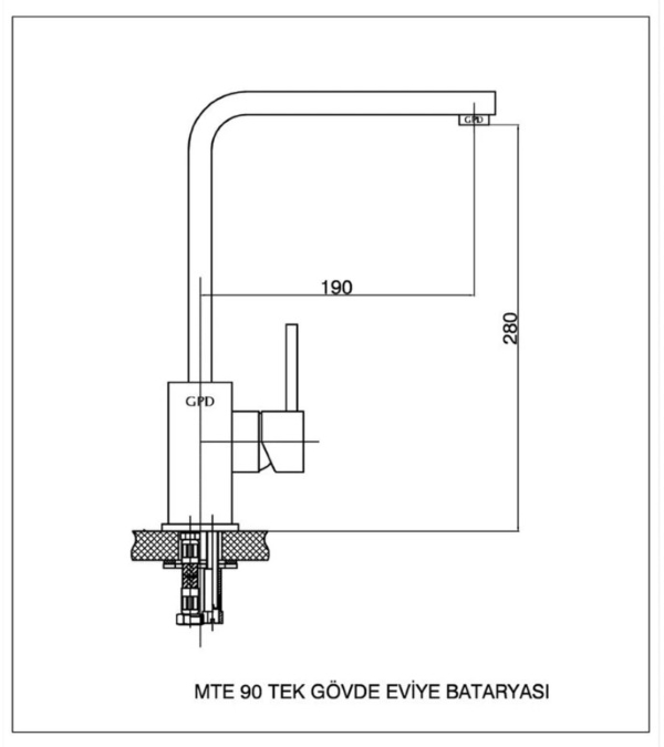 GPD Quadro Tek Gövde Mutfak Bataryası - MTE90-TESHIR - 2