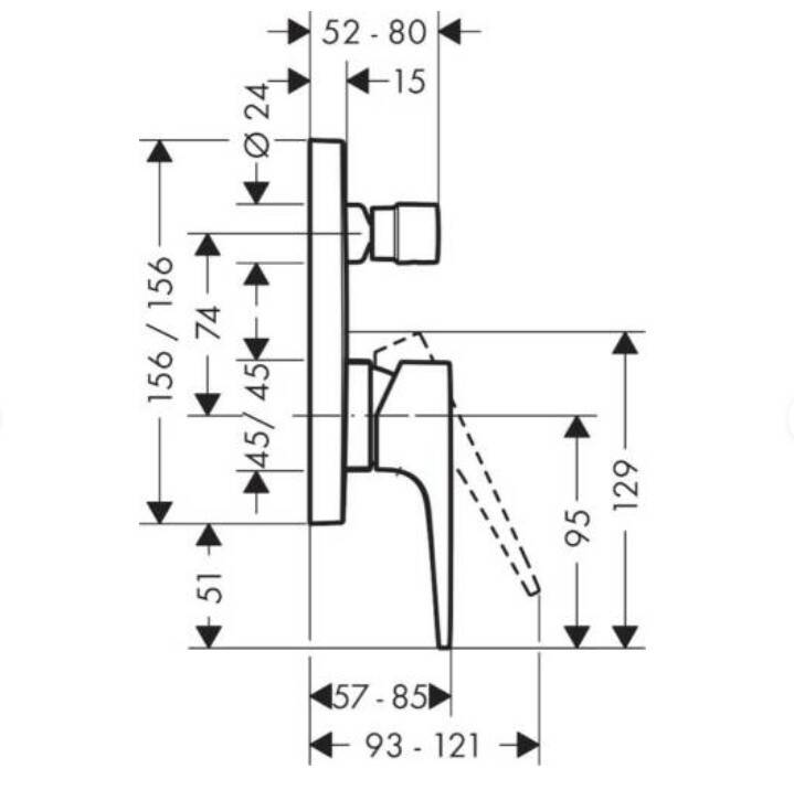 Hansgrohe - Metropol Ankastre Banyo Bataryası Parlak Altın - 32545990 - 2