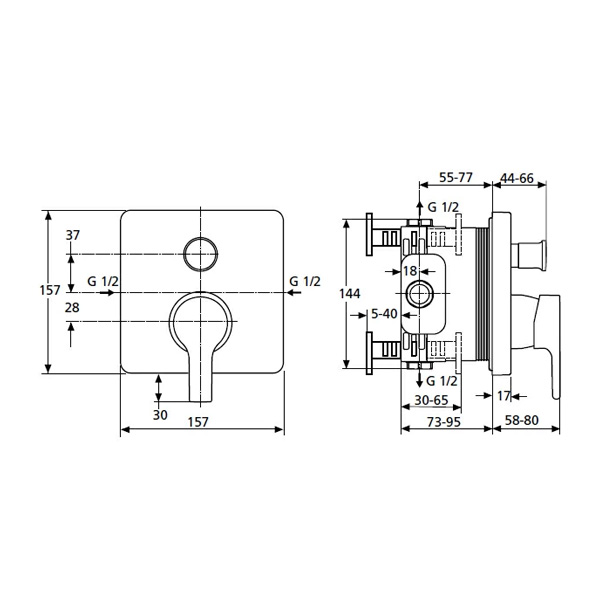 Ideal Standard Active Ankastre Banyo Bataryası - B8652AA-TESHIR - 2