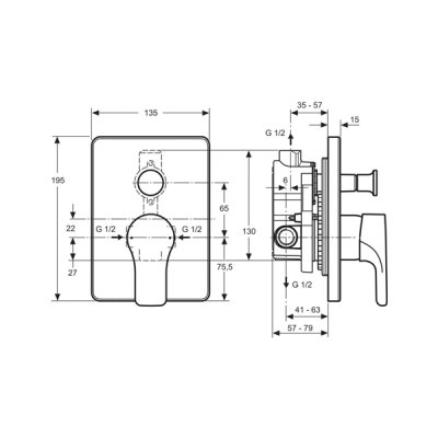 Ideal Standard Attitude Ankastre Banyo Bataryası - A4607AA-TESHIR - 4