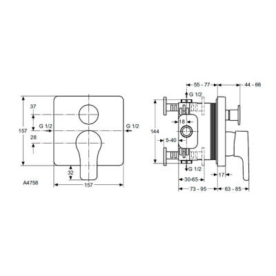 Ideal Standard Attitude Ankastre Banyo Bataryası - A4758AA-TESHIR - 2