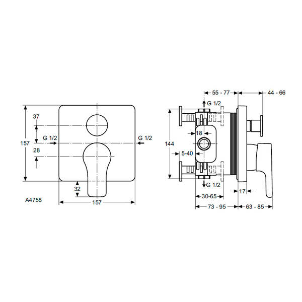Ideal Standard Attitude Ankastre Banyo Bataryası - A4758AA-TESHIR - 2