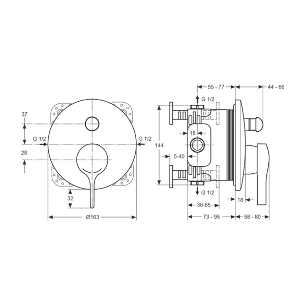 Ideal Standard Ideal Melange Ankastre Banyo Bataryası - A4720AA-TESHIR - 4