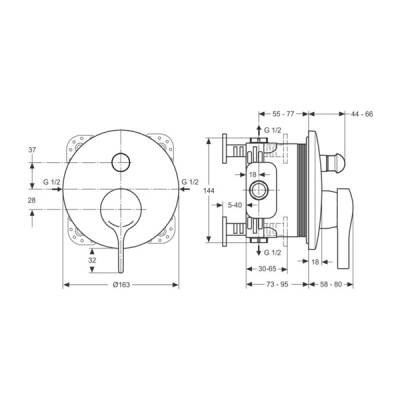 Ideal Standard Ideal Melange Ankastre Banyo Bataryası - A4720AA-TESHIR - 2