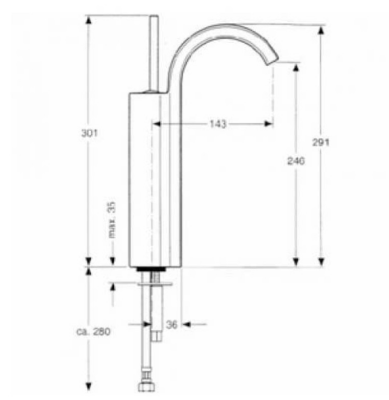 Ideal Standard Jado Glance Yüksek Lavabo Bataryası - A5338AA-TESHIR - 2