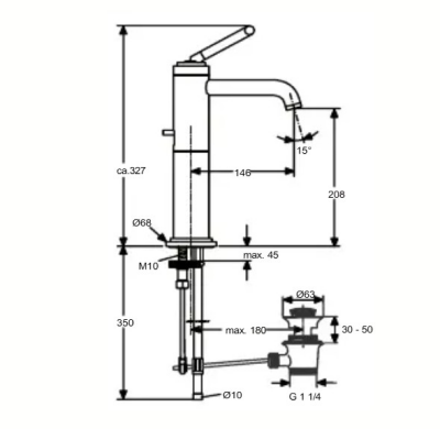 Ideal Standard Jado New Haven Yuksek Tıp Lavabo Bataryası - L4046AA-TESHIR - 2