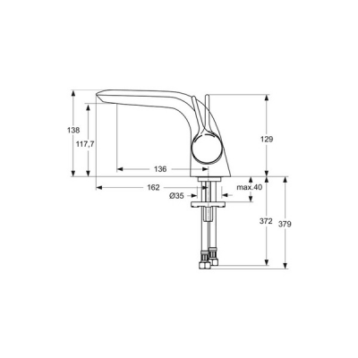 Ideal Standard Melange Lavabo Bataryası - A4287AA-TESHIR - 5