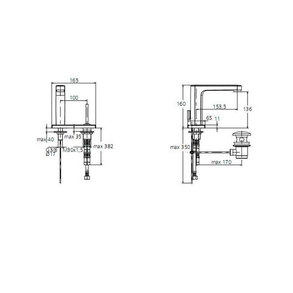 Ideal Standard Simply İki Delikli Lavabo Bataryası - A4479AA-TESHIR - 2