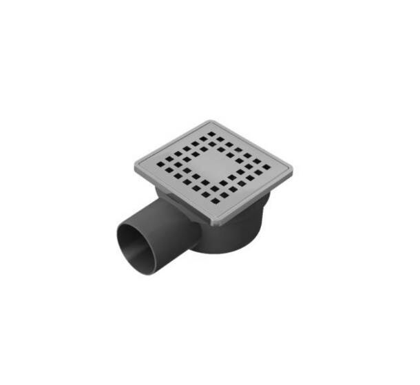 Kabinet - Klasik 10×10 cm Ø50 Yandan Çıkışlı Yer Sifonu Süzgeci, Mat Gümüş - KL010.01A.MG.220 - 1