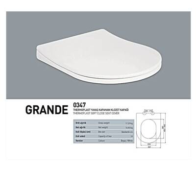 Nkp - Grande Thermoplast Yavaş Kapanan Klozet Kapağı - 0347